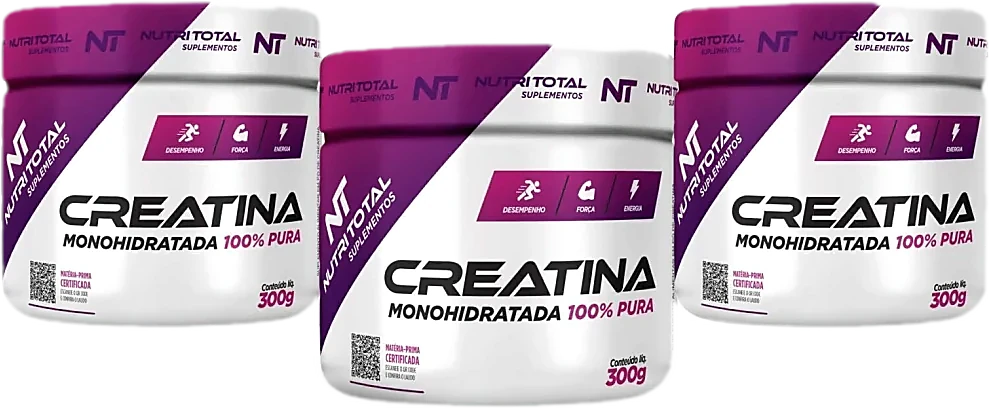 Combo de 3 potes de Creatina Nutri Total 300 g